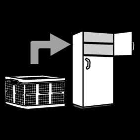 groceries: put away in the freezer